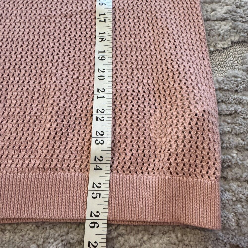 Varley Calva Knit Polo Sweater Pink Mauve V-Neck, Sheer, Small NWT - Picture 13 of 14